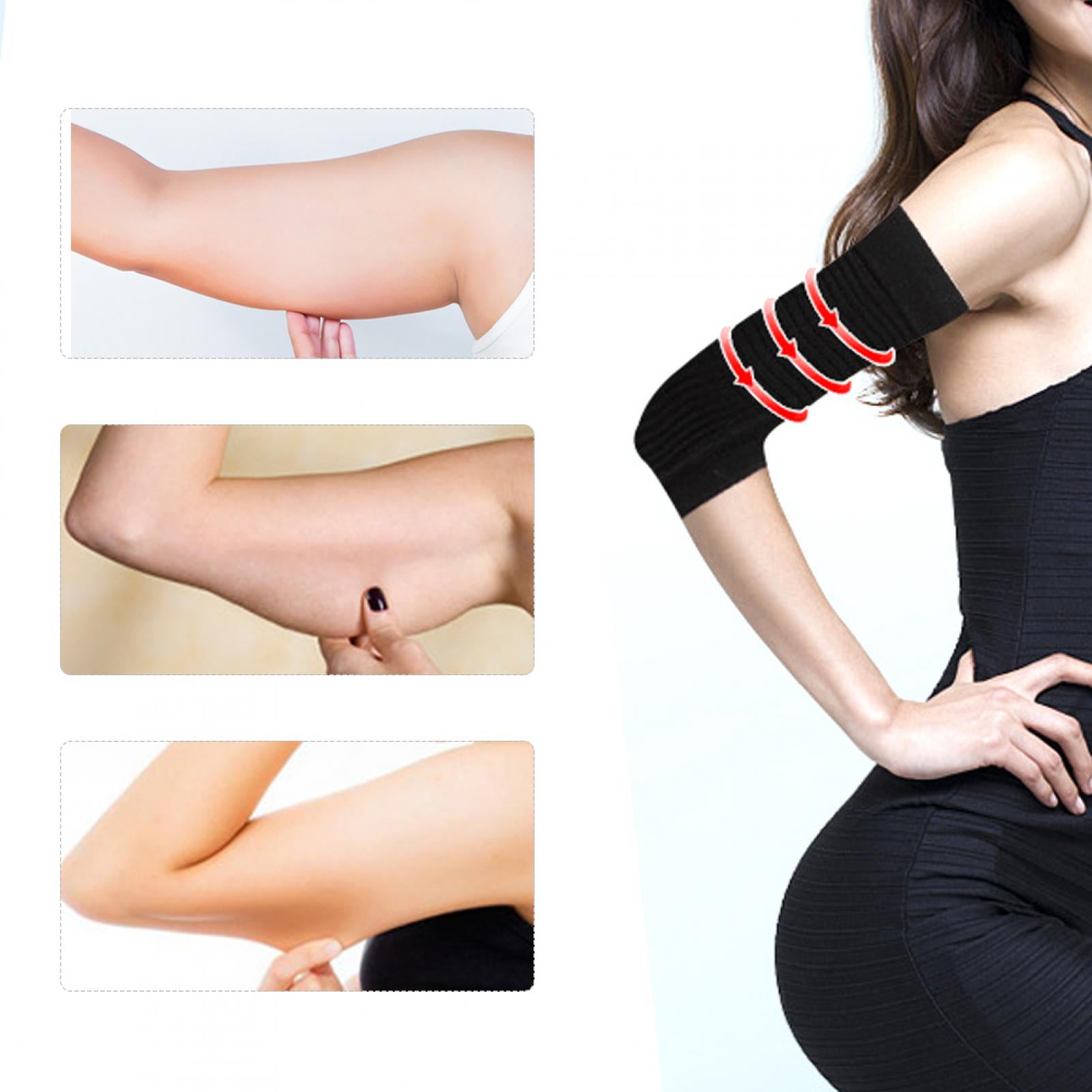 Slim Arm Shaper Sleeve Pair Black Nylon Breathable Sweat Absorption Slim Arm 