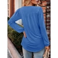 thumbnail image 4 of KISSMODA Women's Long Sleeve Comfy V-Neck Blouse & Tunic Tops, S-2XL, 4 of 4