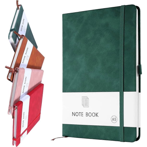 A5 Notebook, Notebook A5 Note Book Note Pad Journal Notebook A5 Notepad PU Leather Notebook Note Taking 200 Pages (100 Sheets)- Green