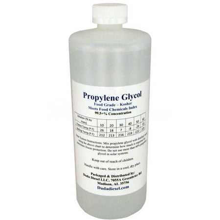 1 Liter Bottle / 1 Quart Propylene Glycol Food Grade USP 99.5+% Pure Concentration with Child Safety (Best Propylene Glycol For Vaping)