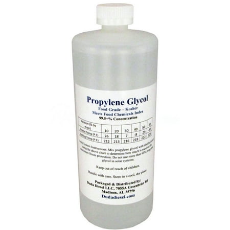 Glycol Supply (1 Liter Bottle / 1 Quart Propylene Glycol Food Grade USP 99.5+% Pure Concentration with Child Safety)