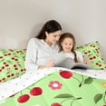 thumbnail image 5 of jejeloiu Kawaii Cherry Full Size Comforter Sets,Cute Daisy Flower Bedding Comforter Set,Green Red Bedding Sets For Children,Breathable Home Decor Reversible,3 Pieces, 5 of 8