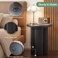 thumbnail image 4 of Wirrytor Farmhouse Round End Table, Wooden Fluted Couch Side Table with Octagonal Base for Living Room, Small Bedside Table Accent Cabinet, Bedroom, Black, 4 of 9