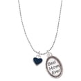 thumbnail image 1 of Delight Jewelry Silvertone Mini Two Sided Blue Heart Best Mom Ever Charm Necklace, 1 of 4