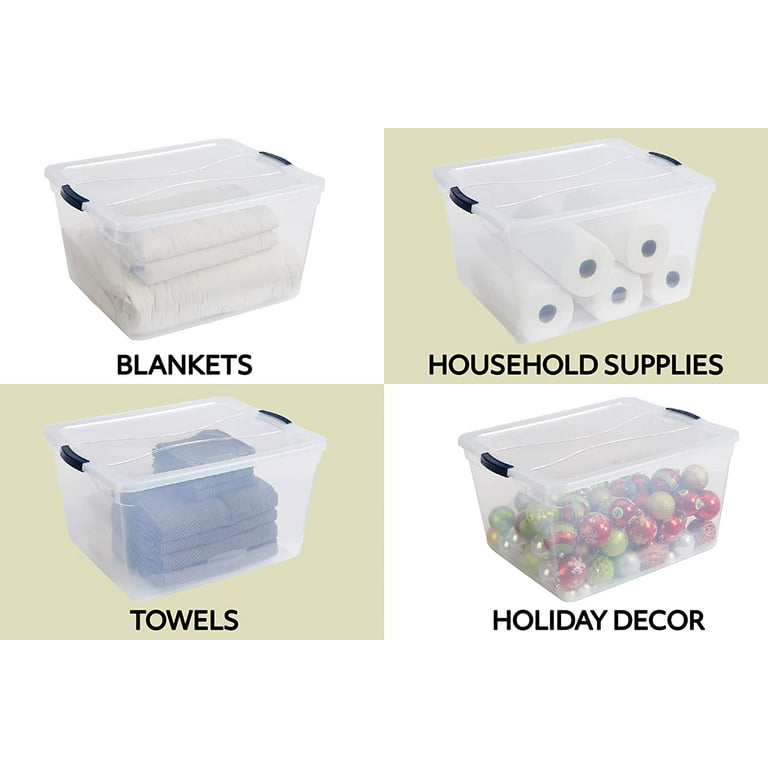 Rubbermaid Under the Bed Wheeled Storage Box 68 Qt Pack of 2 Plastic  Containers with Dual-Hinged Lids and Sturdy Wheels Visible Organization for  Tight Spaces 