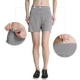 thumbnail image 3 of FEDTOSING Women Athletic Shorts Elastic Running Shorts Quick Dry Gym Gray Workout Shorts Liner 4",up to Size 2XL, 3 of 5
