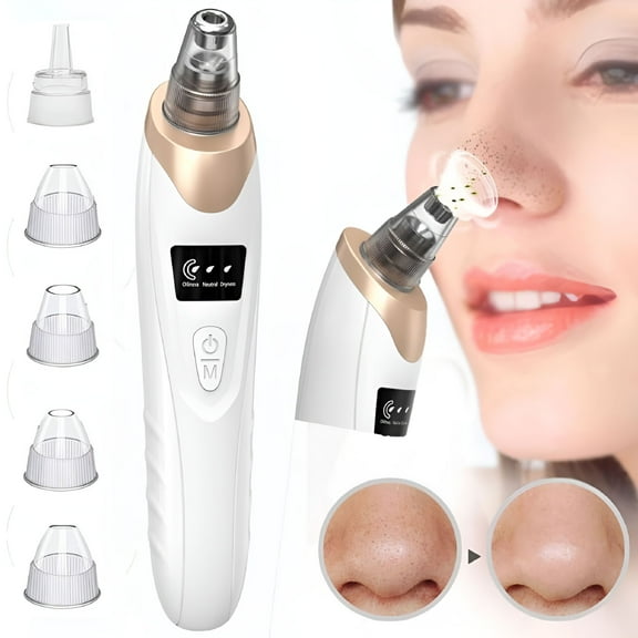 XIRQI Blackhead Remover Pore Vacuum Rechargeable Blackhead Vacuum Tools Kit with Adjustable Strength Electric Comedo Suction Device