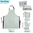 thumbnail image 3 of Pale Green 5 Pcs Kitchen Set Heat Resistant Oven Mitts and Non-Slip Pot Holders with Adjustable Cooking Apron, 3 of 6