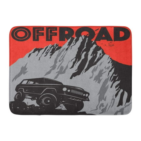 GODPOK Mountain 4X4 Classic Off Road SUV Car Sign Symbol Retro Adventure Rug Doormat Bath Mat 23.6x15.7