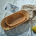 thumbnail image 2 of Rattan Bread Basket Oval Hand-Woven Tea Tray Food Serving Platter For Dinner Parties Coffee Breakfast,L, 2 of 11