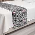 thumbnail image 2 of Safari Bed Runner, Leopard Cheetah Animal Print Kiss Shape Lipstick Mark Dotted Trend Art, Decorative Accent Bedding Scarf for Hotels Homes and Guestrooms, Queen, Charcoal Grey Pink, by Ambesonne, 2 of 2