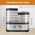 thumbnail image 3 of 240W Stainless Steel Food Dehydrator with Temperature Control, 5 BPA-Free Trays, Dishwasher Safe Electric Dryer for Jerky, Fruits, Veggies & Herbs, Includes Recipe Book, 120V, Dehydrators for Food, 3 of 11
