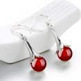 thumbnail image 5 of UDIYO Elegant Women Round Faux Opal Inlaid Flower Dangle Hook Earrings Jewelry Gift, 5 of 7