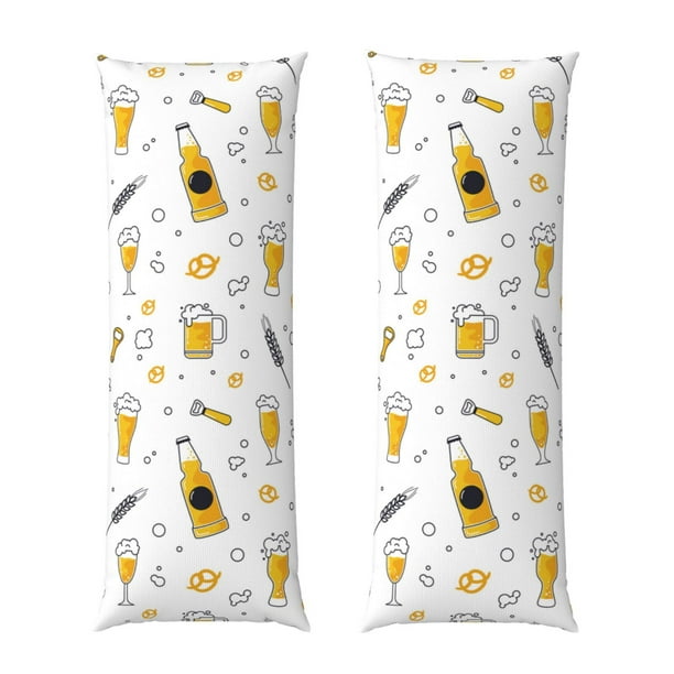 Balery Beer Funda Protectora para Almohada Corporal de Algodón Hipoalergénico con Cierre(55 x 21 pulgadas), Almohadas No Incluidas