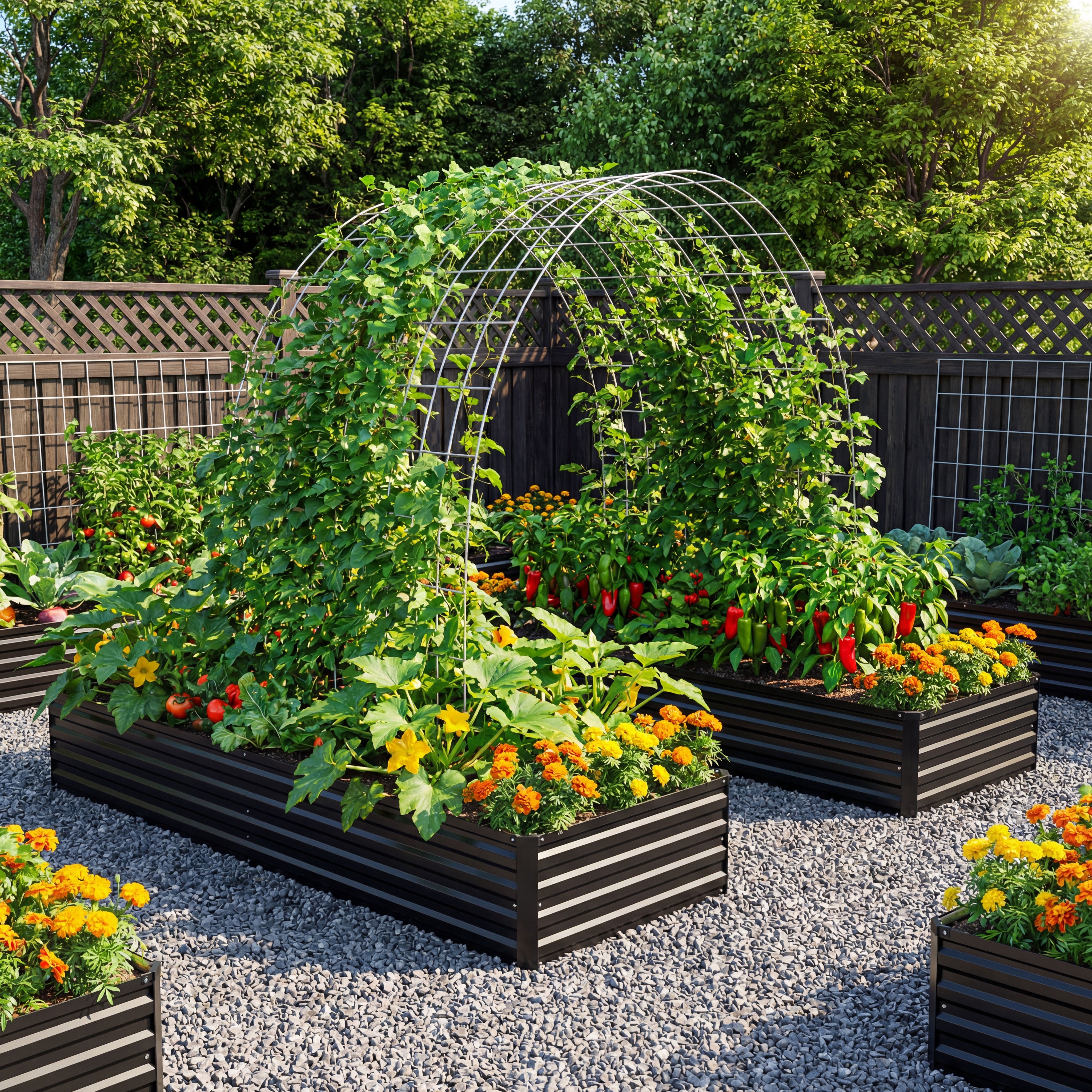 Amobro 6x3x1ft Outdoor Metal Raised Garden Bed Planter Box for Vegetables, Flowers, Herbs Black 2pcs