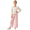 thumbnail image 3 of JUMEYU School Outfits for Girls Girls Clothes Set Shirt Top and Pants Kids 2 Piece Outfits for Casual Size 12-13 (Pink,12-13 Years), 3 of 8