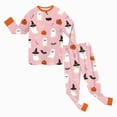 thumbnail image 5 of TOWED22 Toddler Baby Boy Halloween Outfit Pumpkin Embroidery Crewneck Sweatshirt and Pants Halloween Baby Clothes,Light Pink,8-9 Y, 5 of 8