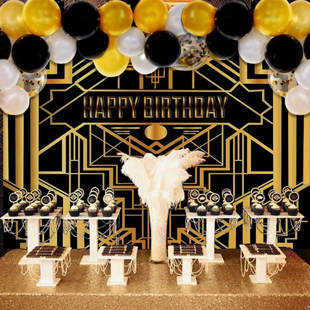 HTOOQ Gatsby Birthday Party Backdrop Roaring 20s Birthday Party