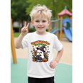 thumbnail image 1 of Halloween T-shirt - Cute & Bats Print Short Sleeve Round Neck Top with Smiling & Spooky Lettering, Light Yellow Casual Playwear for Boys, Comfortable Cotton Shirt for School Parties, 1 of 6