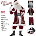 thumbnail image 4 of Hombres, niños, adultos, niños, Navidad, Papá Noel, disfraz de Cosplay, Festival, fiesta de Navidad, conjunto de ropa, Tops, pantalones, sombrero, cinturón, chal, guantes, zapatos, 4 of 4