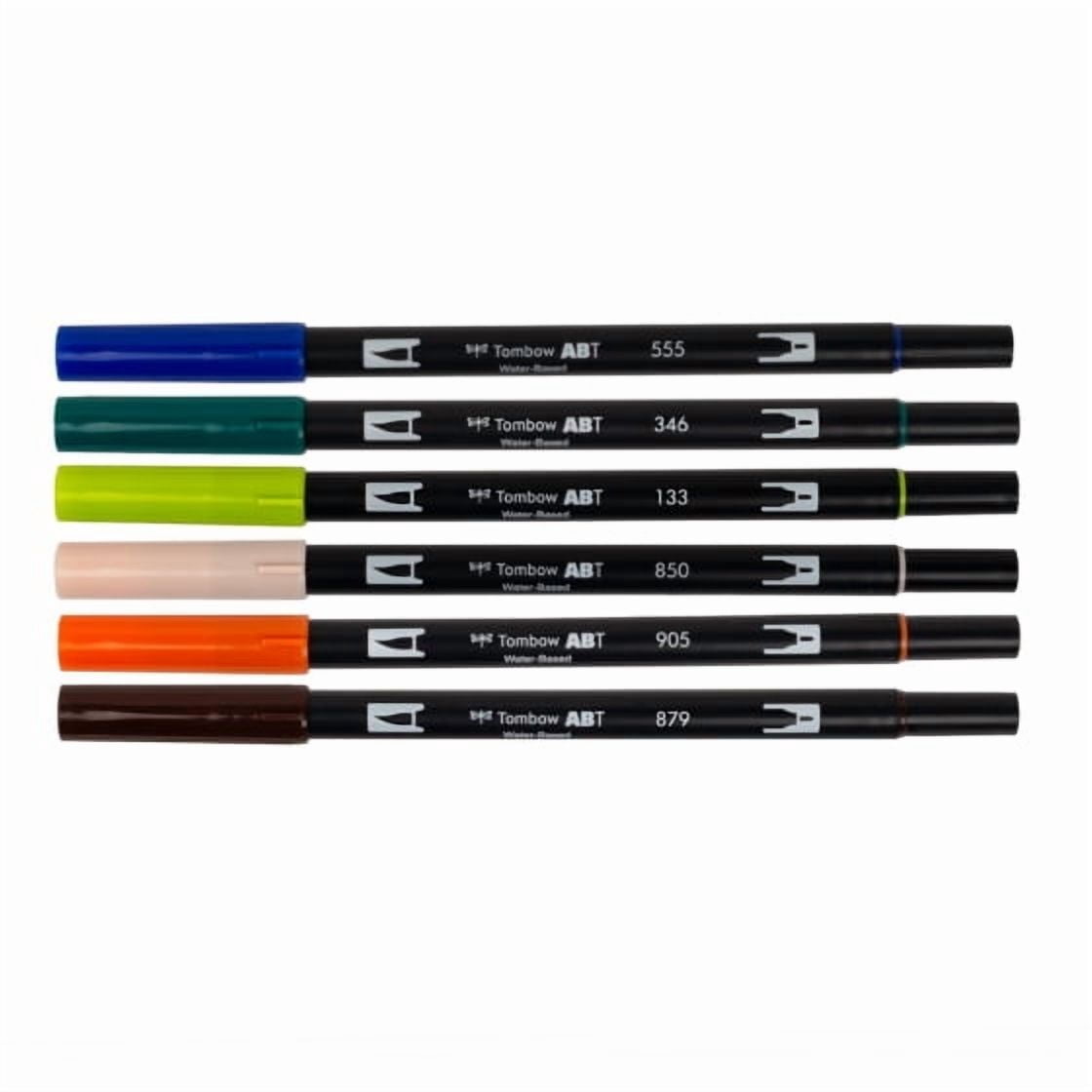 Tombow 72562 Dual Brush Pen Art Markers, Manga Illustration, Wind 6-Pack