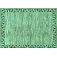 thumbnail image 1 of Ahgly Company Machine Washable Indoor Rectangle Abstract Turquoise Blue Modern Area Rugs, 4' x 6', 1 of 4