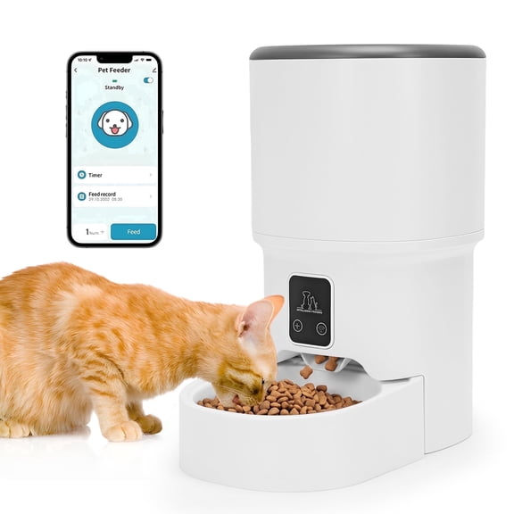 Automatic Cat Feeders ,4L WiFi Cat Food Dispenser with Clog-Free Design,Dog Pet Feeder