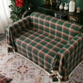 thumbnail image 4 of Beautynvta Christmas Couch Cover, Christmas Plaid Sofa Cover for 3 Cushion Couch, Sofa Warm Sofa Blanket, Multi-Purpose Non-Slip Full Cover Farmhouse Couch Protector, 5.91x7.55 Ft, 4 of 6