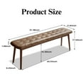 thumbnail image 6 of Set of 1 Dining Bench Table Bench with Leather Cushion, Wood Bench Solid Wooden Bench Indoor Dining Room Table Home Bedroom Bed End Restaurant Modern Hallway Furniture (Brown), 6 of 7