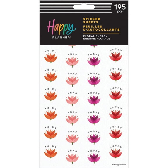 Happy Planner 10 Sheet Sticker Value Pack-Floral Energy