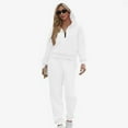 thumbnail image 5 of UAMVSH Womens 2 Piece Matching Lounge Sets Half Zip Hoodies and Sweatpants Tracksuit Sets Casual Long Sleeve Sweatsuit with Pockets, 5 of 7