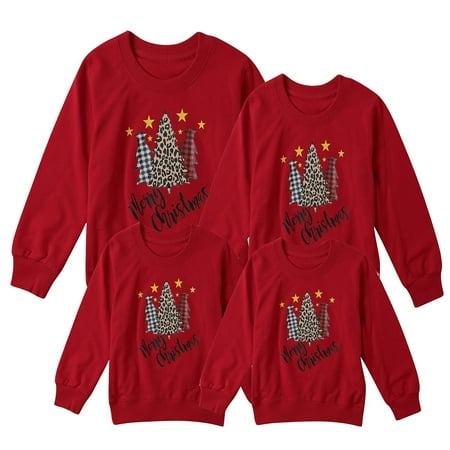 

Christmas Matching Family Sweatshirt Christmas Tree Long Sleeve Pullover Sweater Jumper Top Ugly Shirt for Family