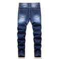 thumbnail image 3 of MEZZALL Boys Distressed Jeans High Street Fashion Casual Long Pants Kids Comfortable Stretch Denim Trousers Spring Autumn Leisure Toddler Solid Color Athletic Simple Slacks, 3 of 9
