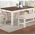 thumbnail image 2 of Fiona 6pc Dining Set Dining Table w Drawers 4x Side Chairs 1x Bench - White, 2 of 27