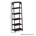 thumbnail image 5 of Lavish Home 5-Tier Ladder Bookshelf - Freestanding Wooden Bookcase Frame with Leaning Look - Shelves for Home and Office Storage, Black, 5 of 7
