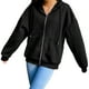 thumbnail image 2 of Chaqueta con capucha para mujer Moda Ligera Streetwear Chica de gran tamaño Negro 2xl Zulema Chaqueta con capucha para mujer, 2 of 7
