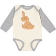 thumbnail image 3 of Inktastic Easter Cute Floppy Ear Brown Bunny Boys or Girls Long Sleeve Baby Bodysuit, 3 of 5