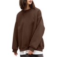 thumbnail image 1 of Timegard Sweat-Shirt Surdimensionné pour Femmes Col Rond Épaule Tombante Pull Automne Hiver Basique Décontracté, 1 of 9