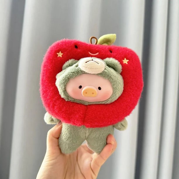 LuLu Piggy-caja colgante de felpa, ropa simulada con cara de goma para decoración del hogar, Mini modelo Piggy Doll, tarro colgante para ropa