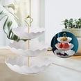 thumbnail image 3 of Soporte para tartas de 3 niveles, estilo europeo, para mesa, platos y frutas, ideal para fiestas. Tipo de flor de oro, 3 of 8