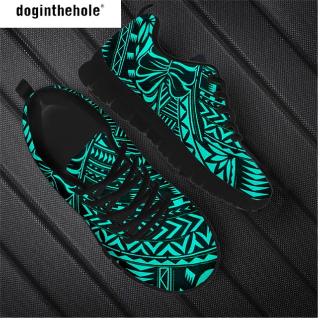 Zapatillas Doginthehole para mujer, de malla transpirable, estilo polinesio, con cordones, para senderismo, correr, moda de verano.