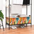 thumbnail image 3 of Yayeee Foldable Storage Basket for Shelves with Handles Set of 2 Waterproof Cloth Bins, Colorful Cocktails, 3 of 7