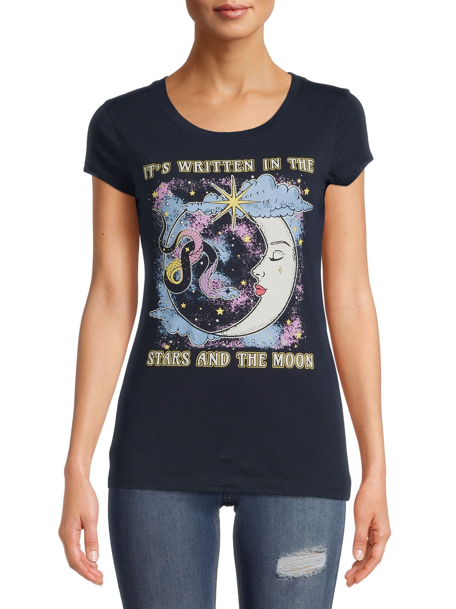 LICENSE Stars and Moon Women's Short Sleeve Graphic Tee