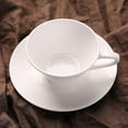 thumbnail image 3 of Set of 2 Classic Pure White Porcelain Cup & Saucer Set, 5oz Black Tea Cup Coffee Cup, 3 of 7