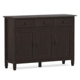 thumbnail image 3 of Simpli Home Connaught 51 inch Wide Solid Wood Traditional Entryway Storage Cabinet in Chestnut Brown, 3 of 12