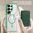 thumbnail image 5 of Allytechgroup Clear Magnetic Wallet Case for Samsung Galaxy S24 Ultra, Compatible with Magsafe Shockproof Transparent Back Cover with Slim Fit with Detachable Leather Card Holder, Green, 5 of 8