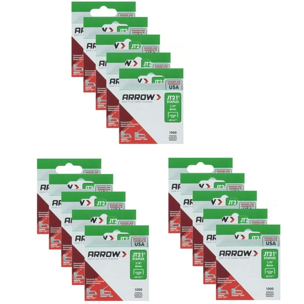 Staples Arrow JT21 de 1/4 pulgadas, paquete de 1000 unidades para JT21 y JT27