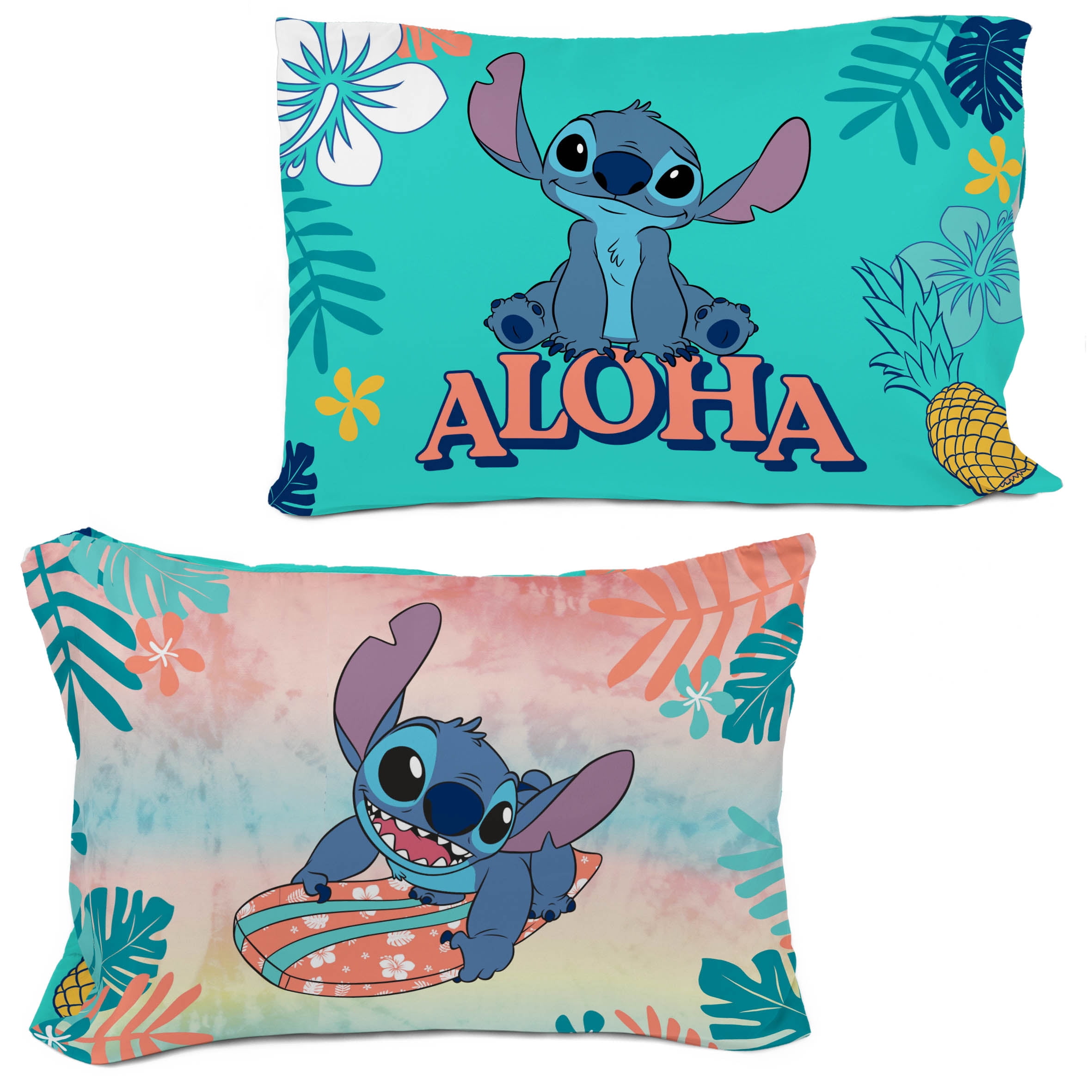 Stitch Island Vibes Kids 2 Piece Multicolor Reversible Comforter and Pillowcase Set, Twin/Full