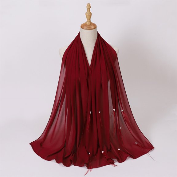 Women Soft Chiffon Rhinestone Long Scarf Shawl Fashion Hijab Head Wrap Scarves Capes for Women Dressy Flapper Shawl Warm Wraps for Women Formal Scarf Women Wrap Shawl Warm Cloak Women Wraps And Shawls