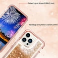 thumbnail image 4 of Entronix iPhone 12/12 Pro Heavy Duty Glitter Case for Girls Women Liquid Bling Sparkle Shining Glitter Luxury Shockproof Quicksand Soft TPU Cover for iPhone 12/12 Pro 6.1" Rose, 4 of 9